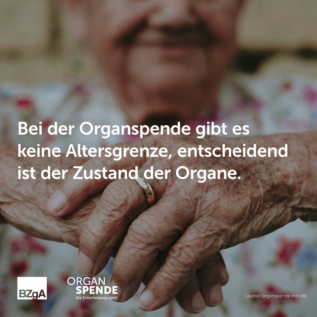 Schon gewusst? 💡🧐 Für eine Organspende kommen nicht nur junge Menschen infrage. Entscheidend ist der gesundheitliche Zustand der Spenderorgane. . #Organspende #Gewebespende #EntscheidenZählt