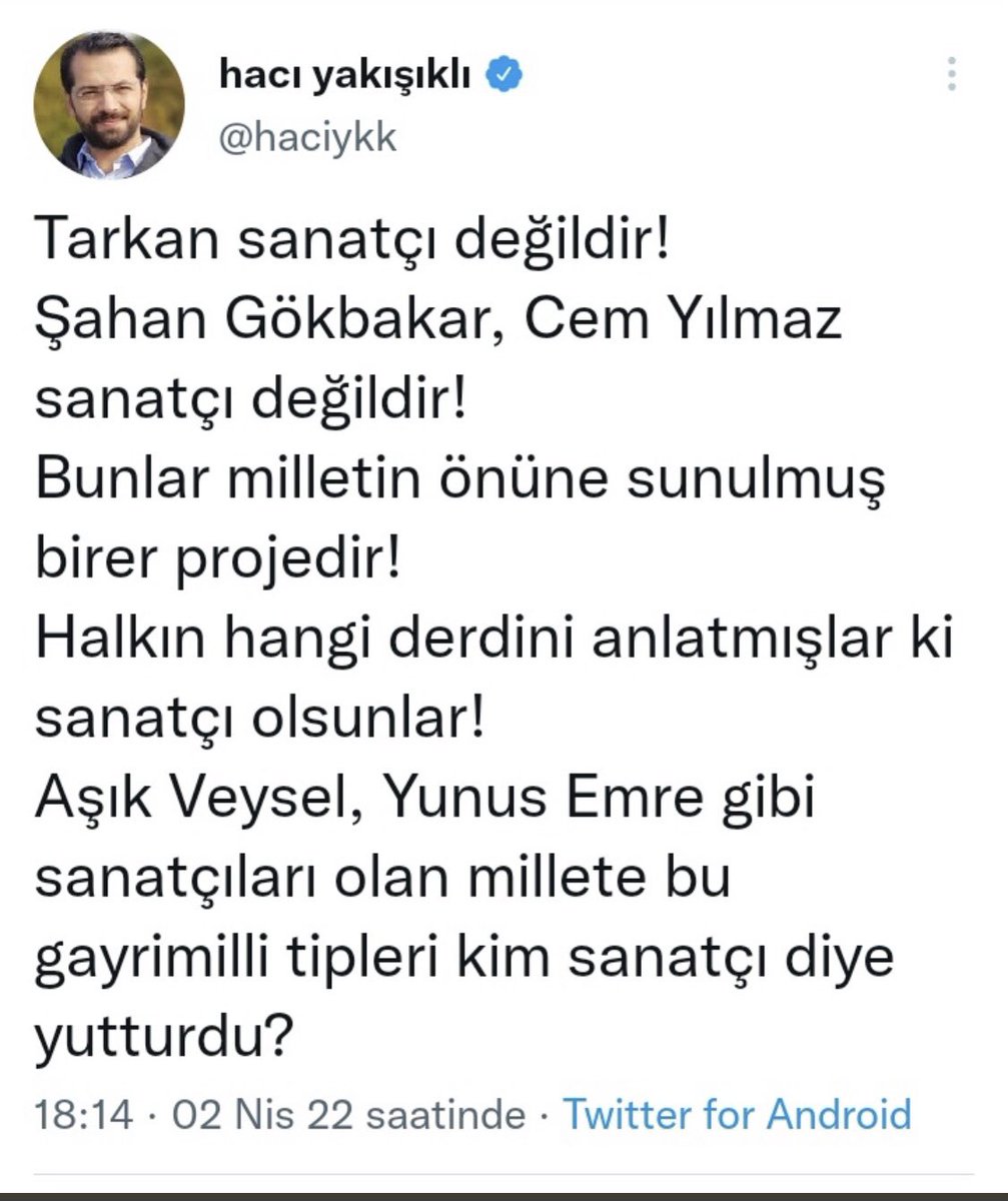 Seni kim gazeteci diye yutturdu bu millete yakışıksız hacı🙄