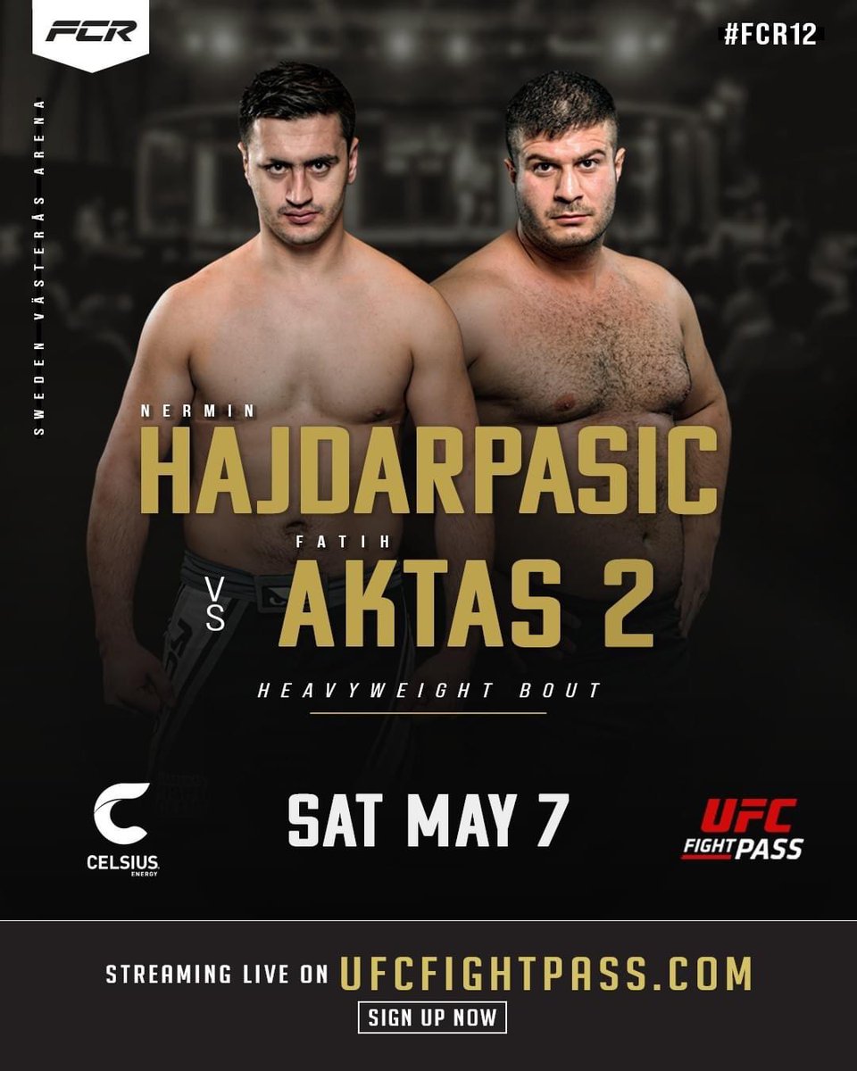 RezaPett's tweet photo. Heavyweights collide at FCR 12
Nermin Hajdarpasic takes on Fatih Aktas on May 7th
You can check out the strong words these two giants had about this fight here - https://t.co/kmDtDG6kRj
#mma #ufc #boxing #bjj #fcrmma #fcr12 #bellator #cagewarriors #frejamma https://t.co/xKg9thmAyp