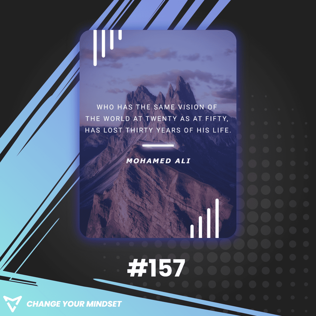 CYM_now's tweet photo. Like if you agree 👍

"Who has the same vision of the world at twenty as at fifty, has lost thirty years of his life" - Mohamed Ali

Share this with your friends!

#NFTs #NFTCommunity #NFT #NFTCollection #ChangeYourMindset #ItsNowOrNever https://t.co/tNsKJkFn1r