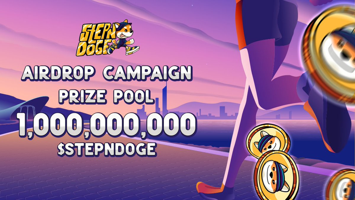 🐶 Stepn Doge Airdrop Campaign ✈️

💰 Total prize: 1,000,000,000 $STEPNDOGE

⌛️ End Date: April 10, 2022
🔥 Let's join for the prize!

🤖 Use our airdrop bot on Telegram: t.me/StepnDogeAirdr…

#STEPNDOGE #STEPN #MoveToEarn #BSC <a href="/Stepnofficial/">STEPN GO</a>