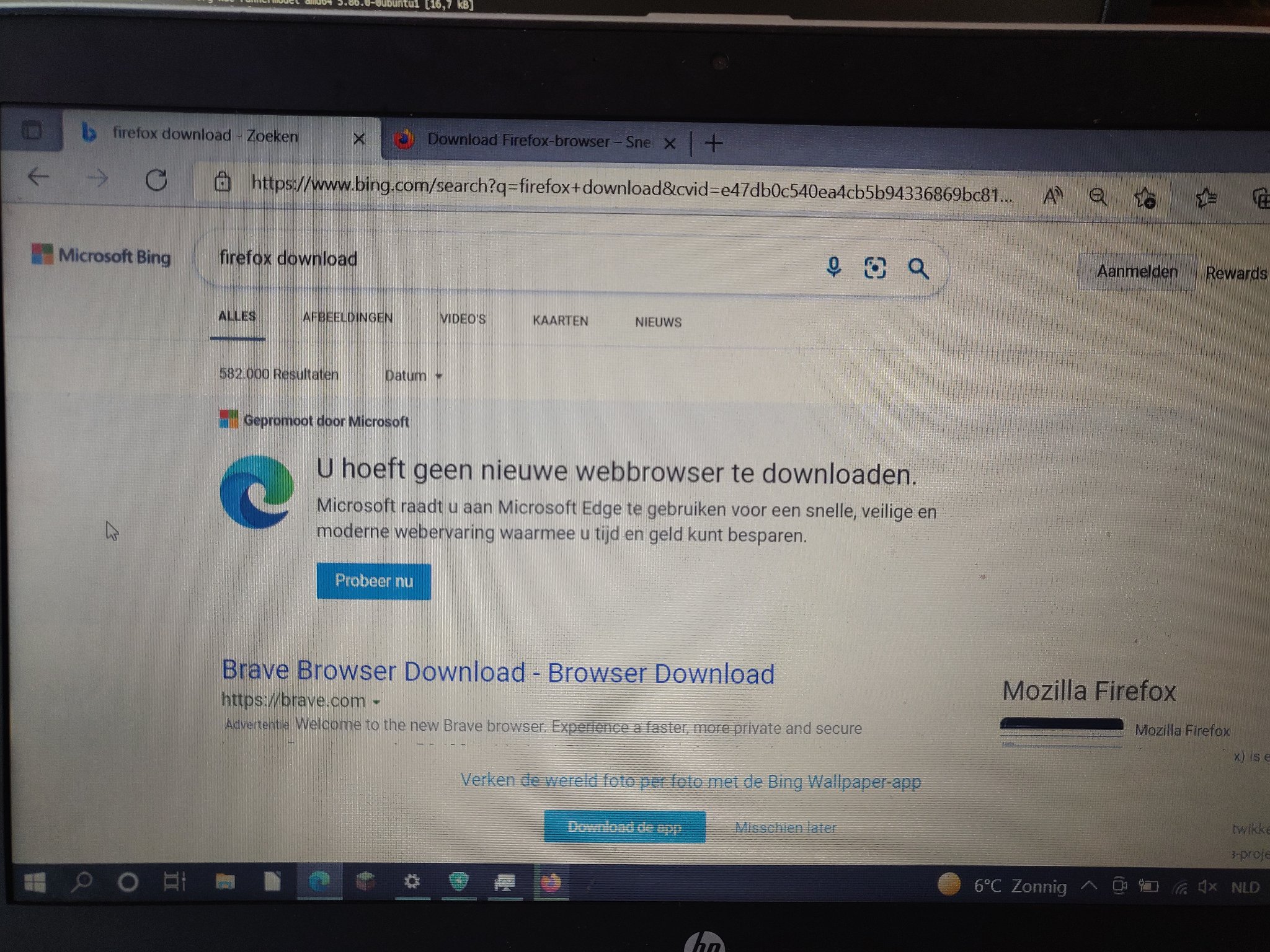 Arne Brasseur On Twitter This Is What Happens If You Try To Download And Install Firefox On Windows Bing You Don T Need To Download A New Browser We Recommend Edge Windows