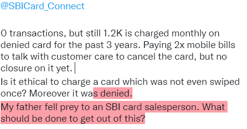 iamardhani's tweet photo. @SBICard_Connect 

Paying for using nothing on SBI card. 
We had payed enough from our hard earned money. 

What should be done to come out this?

#sbicard #consumerforum #customerrights https://t.co/tpoxc3Csii