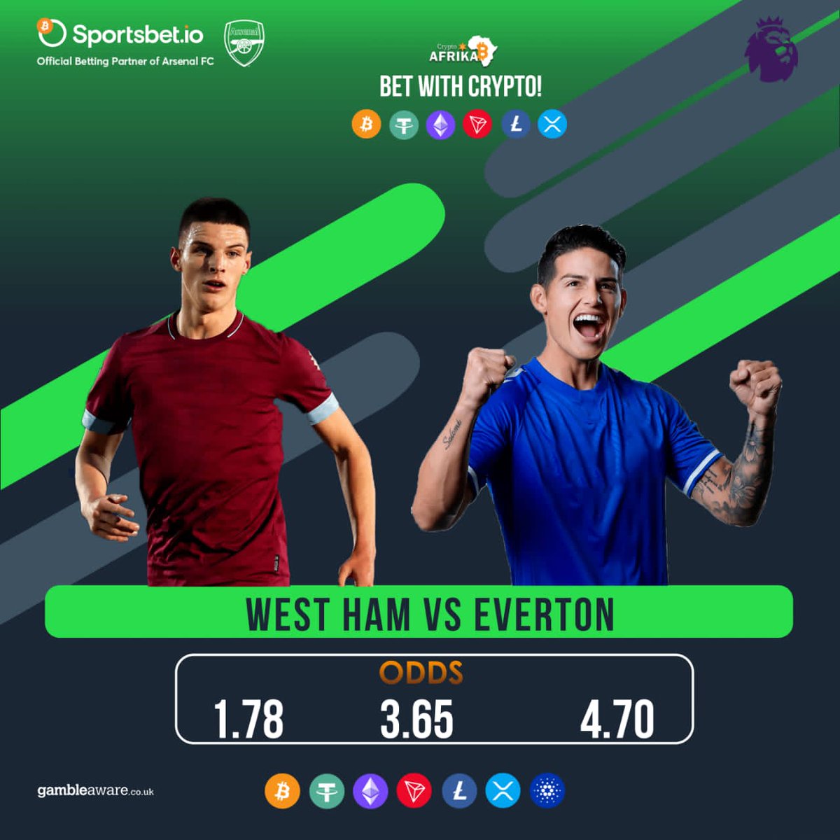 Its_Davis11's tweet photo. It is an epic Sunday & we are having EPL games - Tottenham vs Newcastle ,West Ham vs Everton. Place your bet on https://t.co/11K2EcZT7s . Enjoy huge Bonus 😊,It is recognized globally,minimal withdrawal cost etc.
Register;
https://t.co/8yAJvc2rQN
#GameWithCrypto
#PL
@Sportsbetio https://t.co/AEP9ZX0ZJR