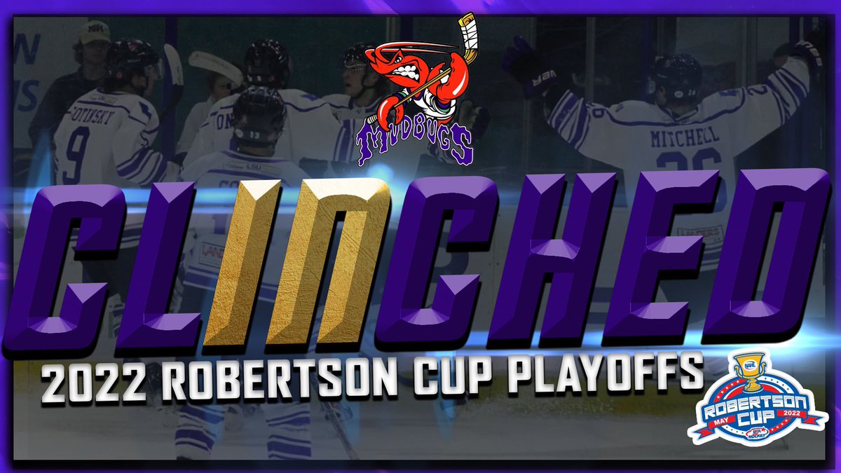 NAHLHockey's tweet photo. ✅ 𝘾𝙡𝙞𝙣𝙘𝙝𝙚𝙙
The Shreveport Mudbugs have snagged their spot in the 2022 Robertson Cup Playoffs! https://t.co/0FeUJMLp7Z