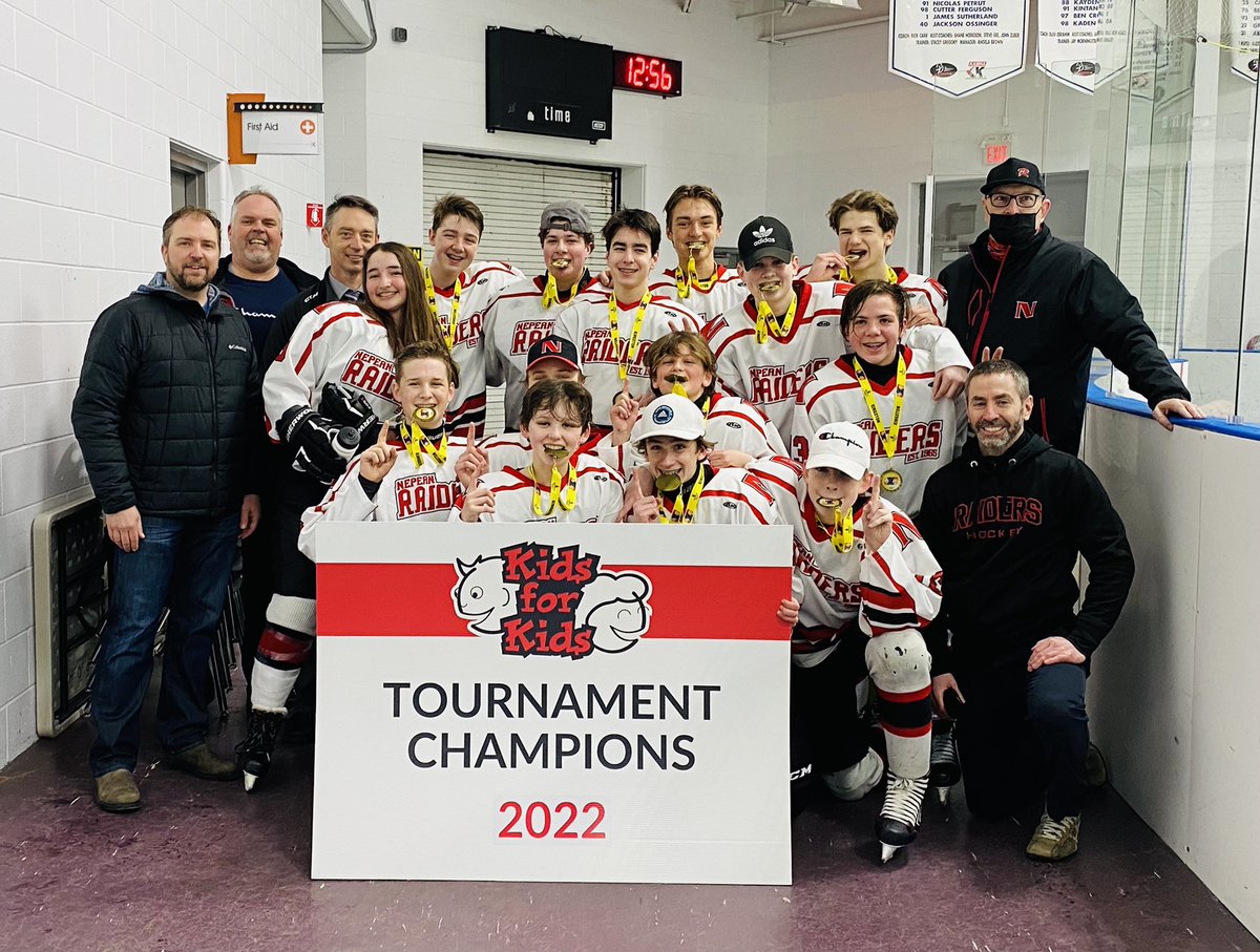 NMHAMinorHockey's tweet photo. Congrats to U15 T2 Team D Dynamite on bringing home GOLD from the Kids for Kids Tournament! The team went undefeated &amp; worked hard as a team to defeat a tough team in the final with a 3-0 win. A great weekend with lots of team fun &amp; some fantastic hockey! Way to go Dynamite! 🏆 https://t.co/9tTj1NYcnZ