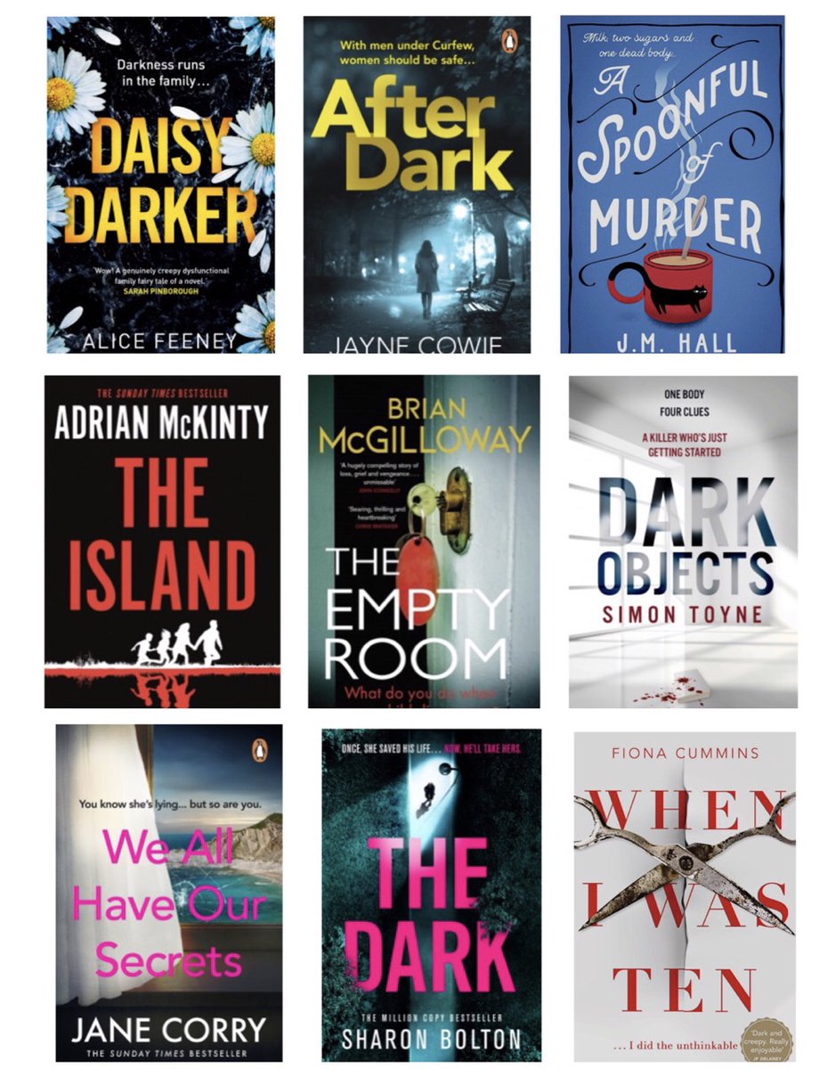 March was a thriller of a month.

⭐️⭐️⭐️⭐️⭐️ reads for #DarkObjects by  @simontoyne and #WhenIWasTen by  @FionaAnnCummins

A tie for book of the month between #TheDark from @AuthorSJBolton and #TheEmptyRoom by @BrianMcGilloway

Reading For Leisure reviews: tinyurl.com/5cuscp2v