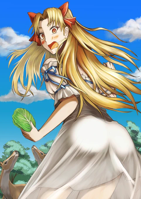 1年間描いたイラストFGO50枚!デート&翌朝1日1枚アップ 20/50翌朝「エレシュキガル」エレシュキガル「あなた達いい?今日こそはマスターにいい所を見せるんだから大人しく…ってえっ!?もう起きてきたのだわ!?」ガゼル「あっ昼も食べに来ていいっすか?」#FGO #illustration #イラスト 