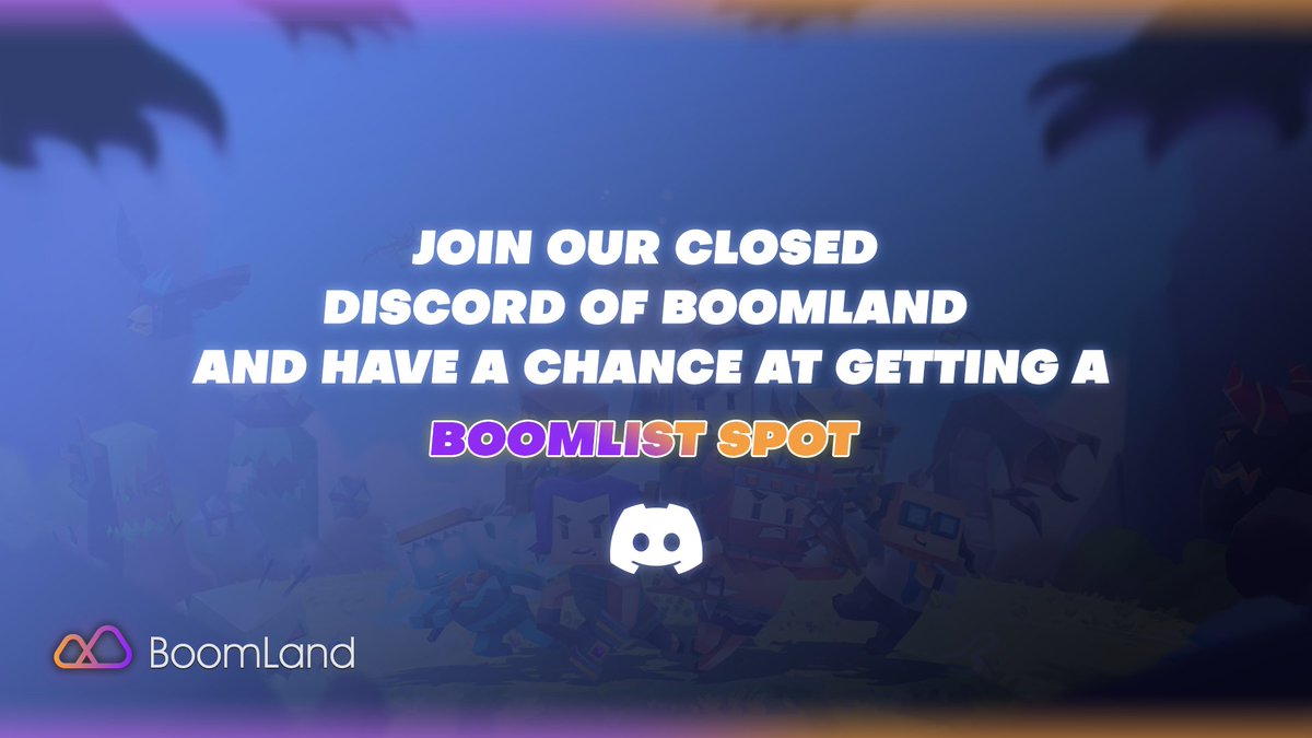 BoomLandGames's tweet photo. Stay tuned to join the closed Discord of BoomLand! We'll post an invite in 250 likes🚀

Anyone who:
 ❤ likes
👍 retweets this post
📍 tags 3 friends in the comments 
will have a chance to earn a BoomList (WL) spot!🤩

#NFT #NFTCommunity #Giveaways #Whitelist #WhitelistGiveaway https://t.co/h7HjhshYZf