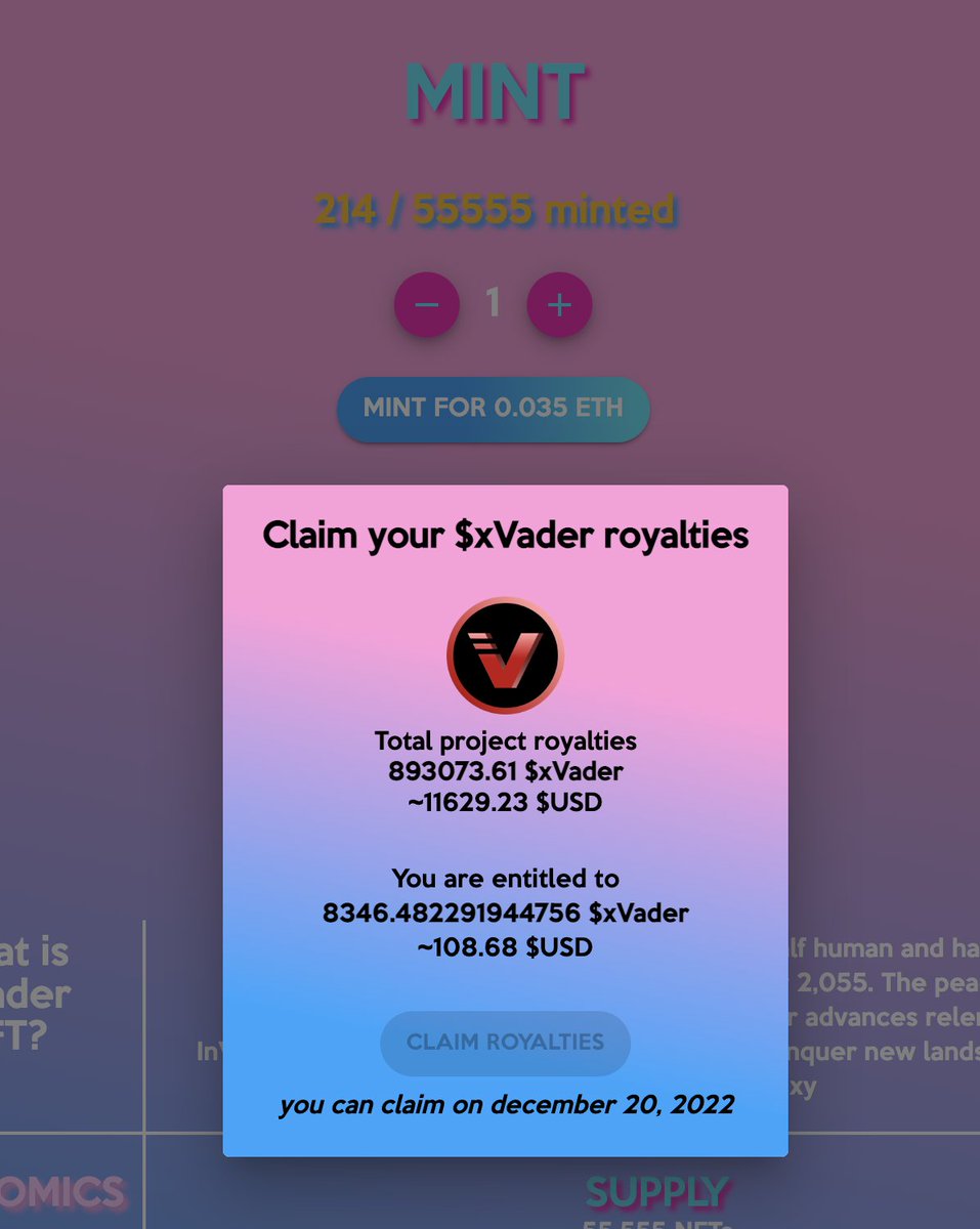 invaders_army's tweet image. gm
The treasury has surpassed $10K, in fact we are at $11K with 39 holders.

Thank you all 🌚

We decided not to raise the price of mint and keep it at 0.035 ETH

Come on, let&apos;s get the $VADER&apos;s ATH back.