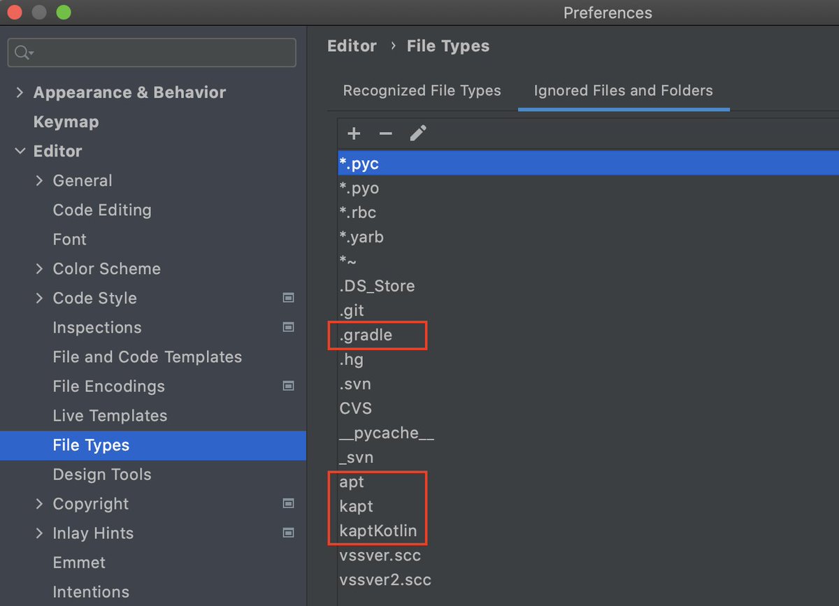 nonewsss's tweet image. Did you know that you can speed up your Android Studio a bit by excluding apt, kapt and .gradle folders from indexing?