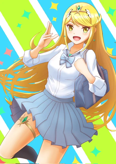 新年度なので制服ヒカリちゃん!
#ゼノブレイド2 