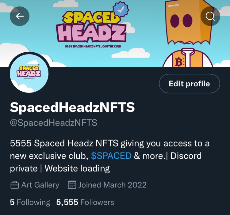 SpacedHeadzNFTS's tweet photo. There it is our Space Number 5555 followers for 5555 @SpacedHeadzNFTS 🥳

To celebrate we are giving 55 WL + 55 Discord OG on this post 

To win
- Follow @SpacedHeadzNFTS 
- Turn on notifications 🛎
- Like + RT 
- Tag friends 

🚀Get ready for space!! 
⏱24Hrs 

#NFTGiveaway #NFT https://t.co/17MsHwjlXf