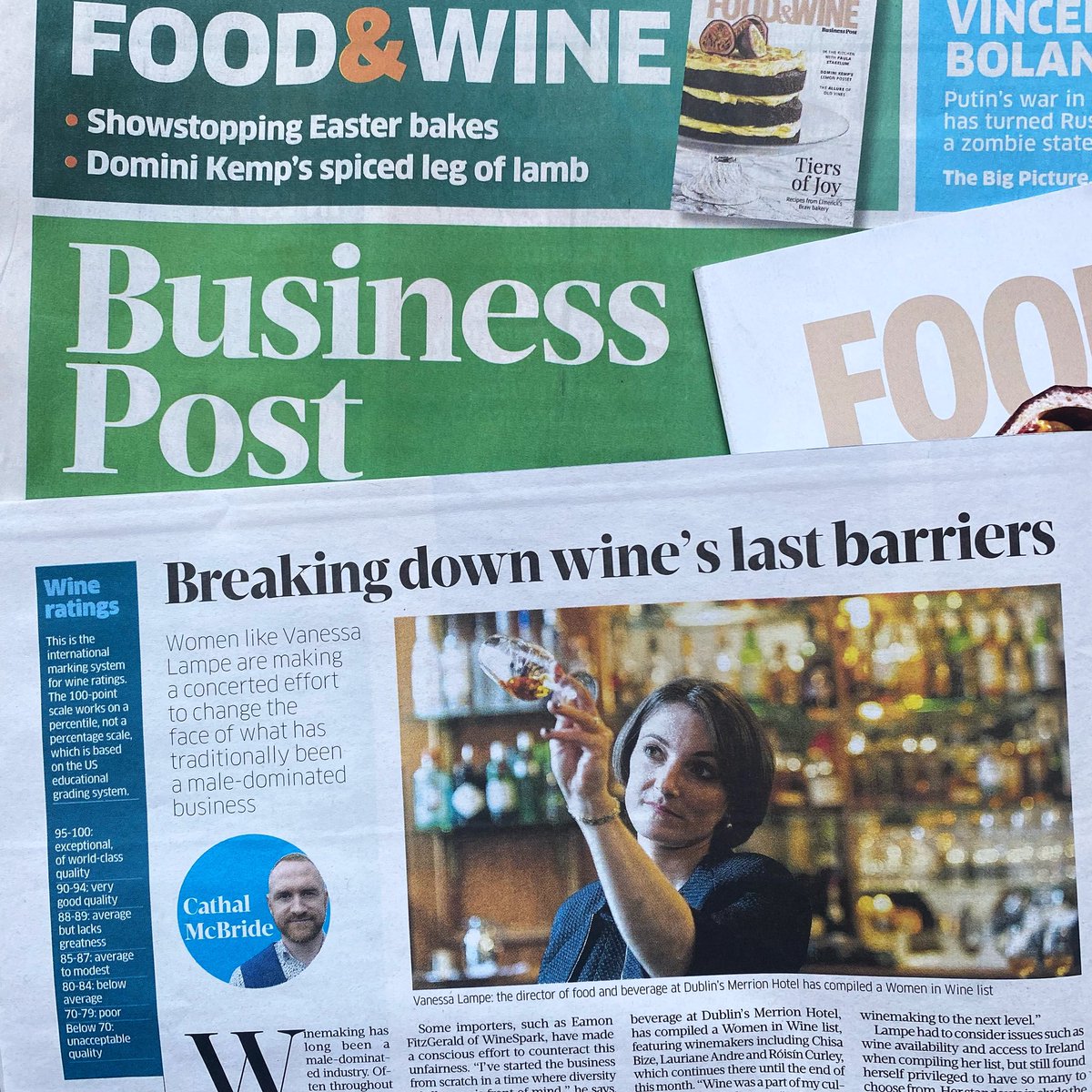 Cathal McBride (@glassofredwine) on Twitter photo In today’s <a href="/businessposthq/">Business Post</a> magazine I take a look at the incredible women in wine and talk to some in the industry that are making efforts to break down barriers #buyapaper or link below In today’s <a href="/businessposthq/">Business Post</a> magazine I take a look at the incredible women in wine and talk to some in the industry that are making efforts to break down barriers #buyapaper or link below