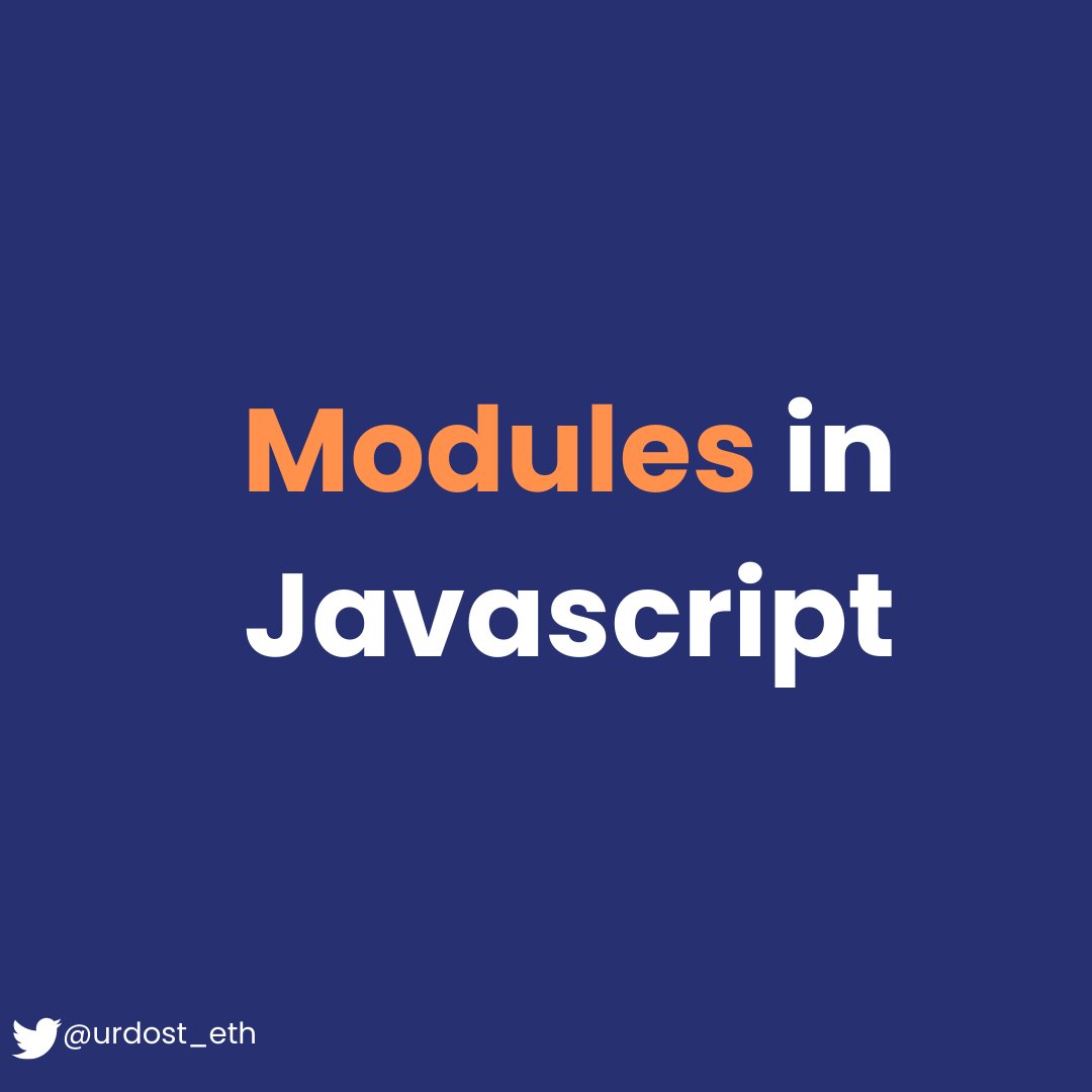 2xprathamesh's tweet image. Modules in Javascript 

A Thread 🔥🧵👇:

#100DaysOfCode #100daysofweb #javascript #Thread