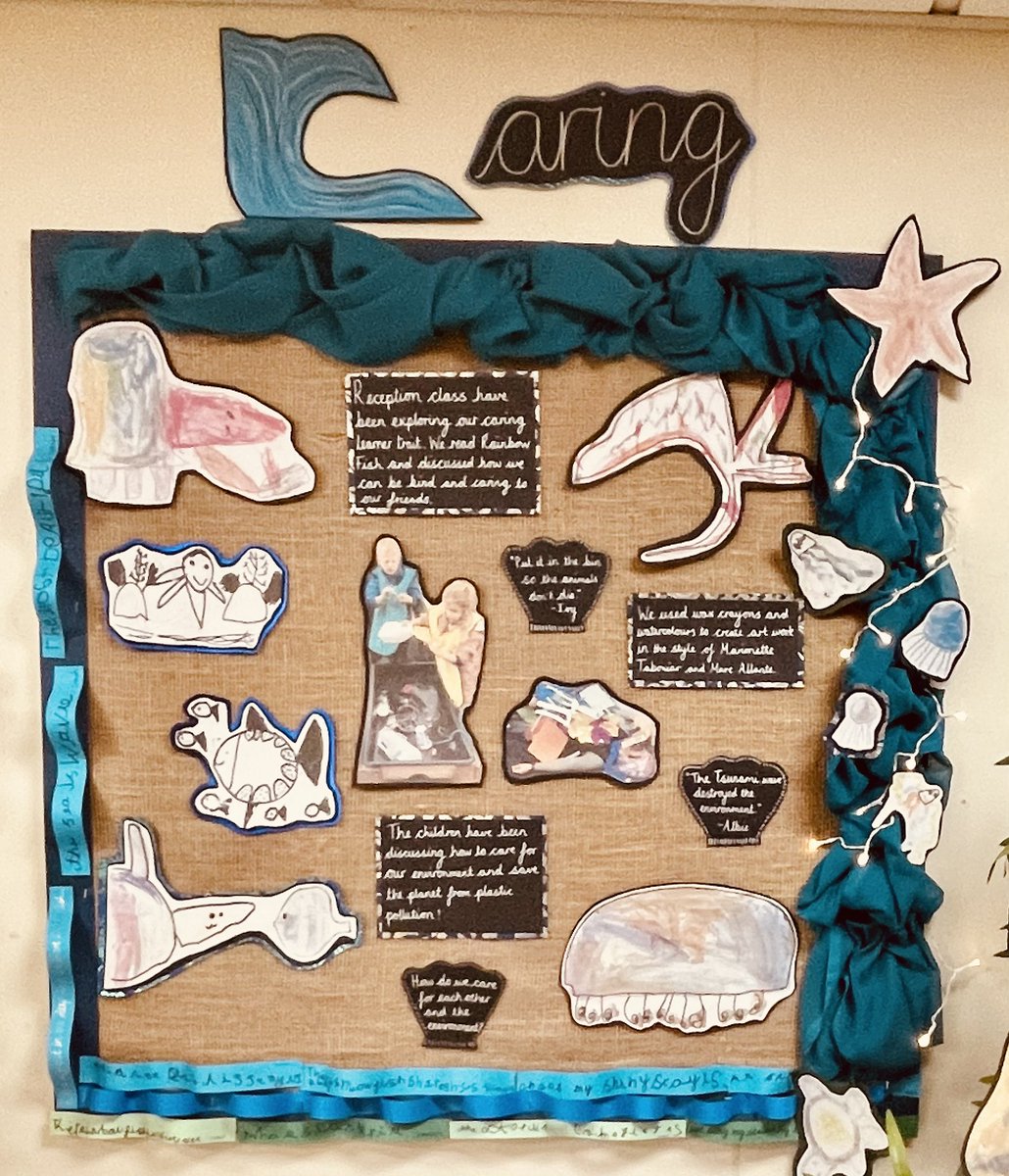 JCAWakefield's tweet photo. ‘Caring’ is one of our core learner traits. We pride ourselves on care for everyone. Great to see how the core text ‘The Rainbow Fish’ has been used to understand how we can care for each other everyday! #JCALearnerTraits #OurCoreValue https://t.co/Ji3P36gIzu