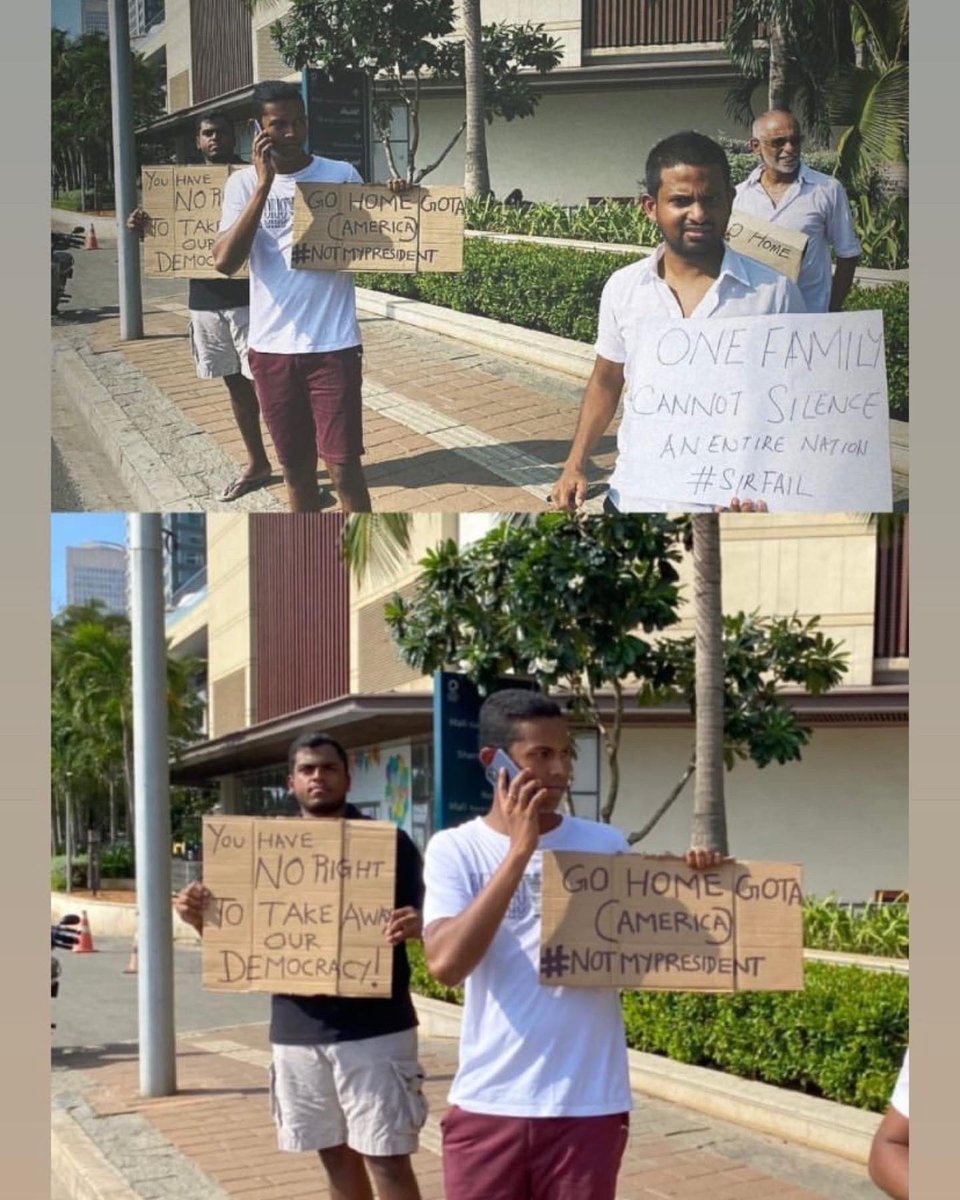 Dailymirror_SL's tweet photo. Updates: Residents of Colombo were seen peacefully protesting outside their homes in most neighborhoods this afternoon. #GalleRoad #GalleFaceGreens https://t.co/OBECNFt7x3