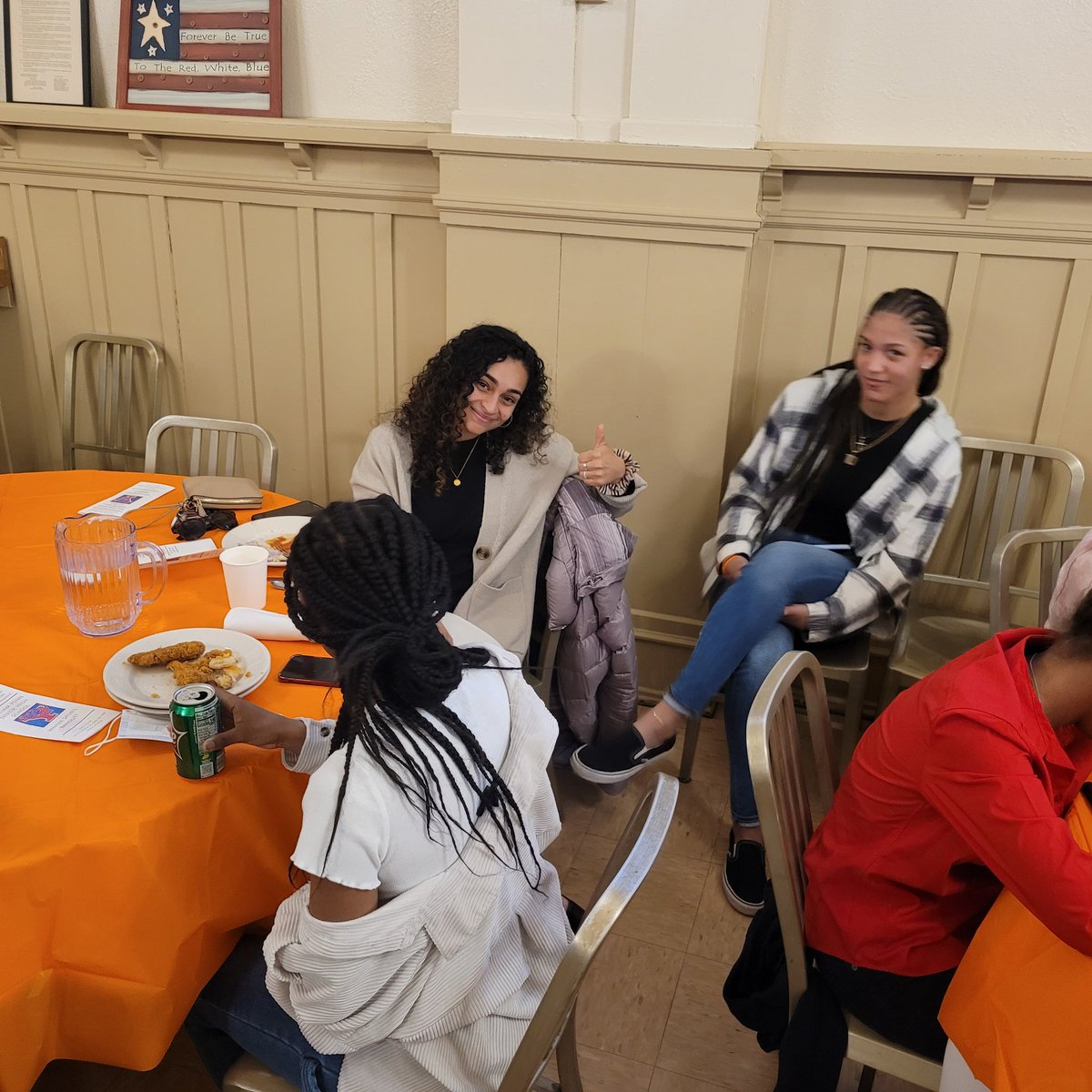 YBearcats's tweet photo. Winter Sports banquet with some of the squad! 🧡💙 #LadyBearcats https://t.co/t8cWtTDRp3