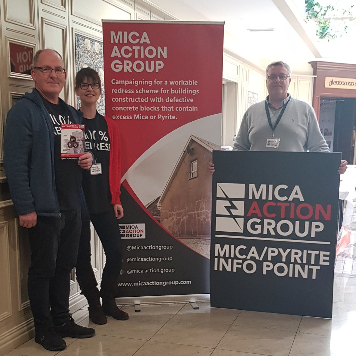 mag_justice's tweet photo. Come along to the Home Build/Rebuild Show at the Mount Errigal, Letterkenny today if you would like to speak to @micaactiongroup.
Here till 6pm.
#MicaQuestions
#micaredress https://t.co/fdtWb9vF0k