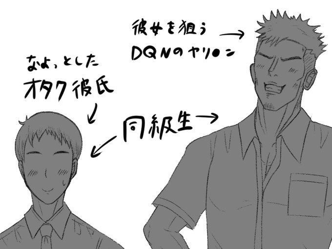 追加、この話に絡んでくる雄たち

オタク彼氏←1ヵ月前、玉砕覚悟で告白した結果奇跡のオッケーをもらえて彼女と付き合う事になる。

DQNヤリ●ん←入学当初から彼女にアプローチを掛けまくる(3ヵ月間)
セ●レが多数いるヤリち●んで彼女の事も自分のモノにしようとしてる(絵にかいたようなクズ) 