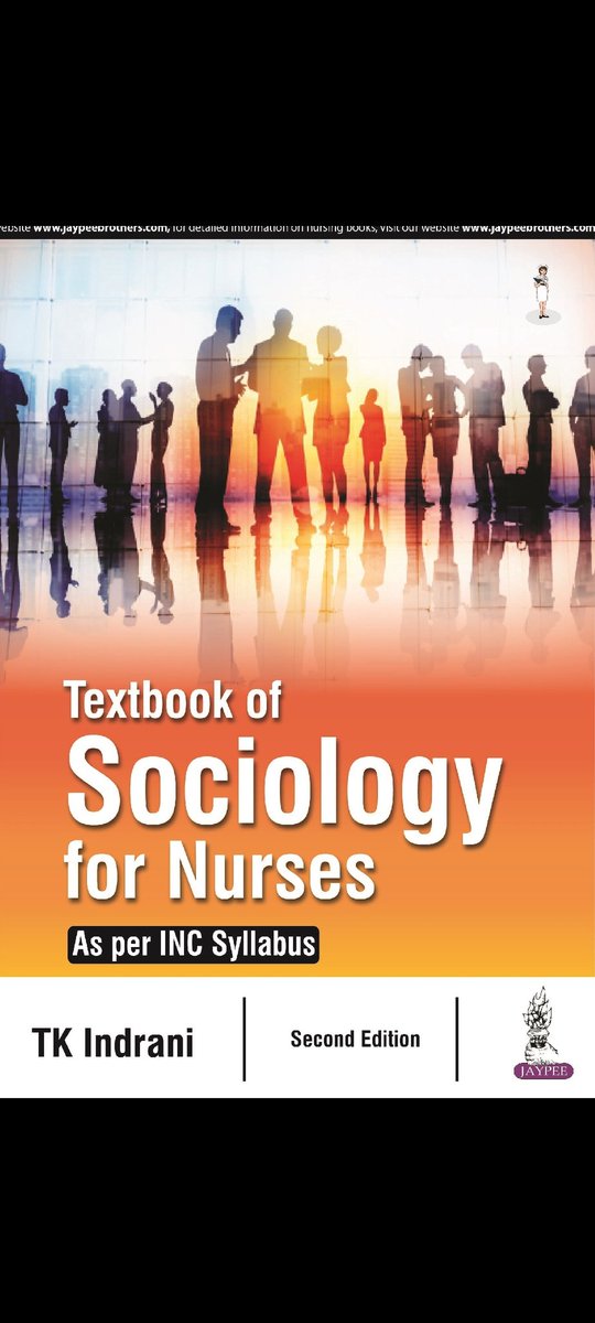 chhuti_is's tweet photo. The book is Textbook of Sociology for Nurses. Author TK Indrani. Page 122. Chapter 6. Second Edition. Have 4.5 Rating on Amazon. Yes 4.5 RATING. https://t.co/mggah7z98b https://t.co/6gobV99xv8