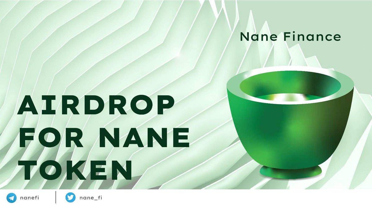 We are happy to announce our first 🪂airdrop on #BinanceSmartChain. 🚀

1⃣ Follow us on Twitter
2⃣ Join t.me/nanefi
3⃣ Retweet and mention 3 people
4⃣ Fill the form at nanefi.notion.site/Nane-Airdrop-7…

This airdrop is limited to the first 1⃣0⃣0⃣0⃣ people! 
#BSC #Airdrop #DeFi