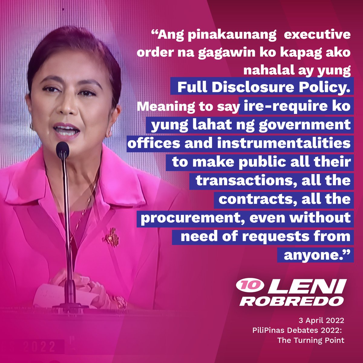 bamaquino's tweet photo. Ano ang Full Disclosure Policy?

#TaraNaKayLeni
#PilipinasDebates2022 https://t.co/2Af9yINAUS