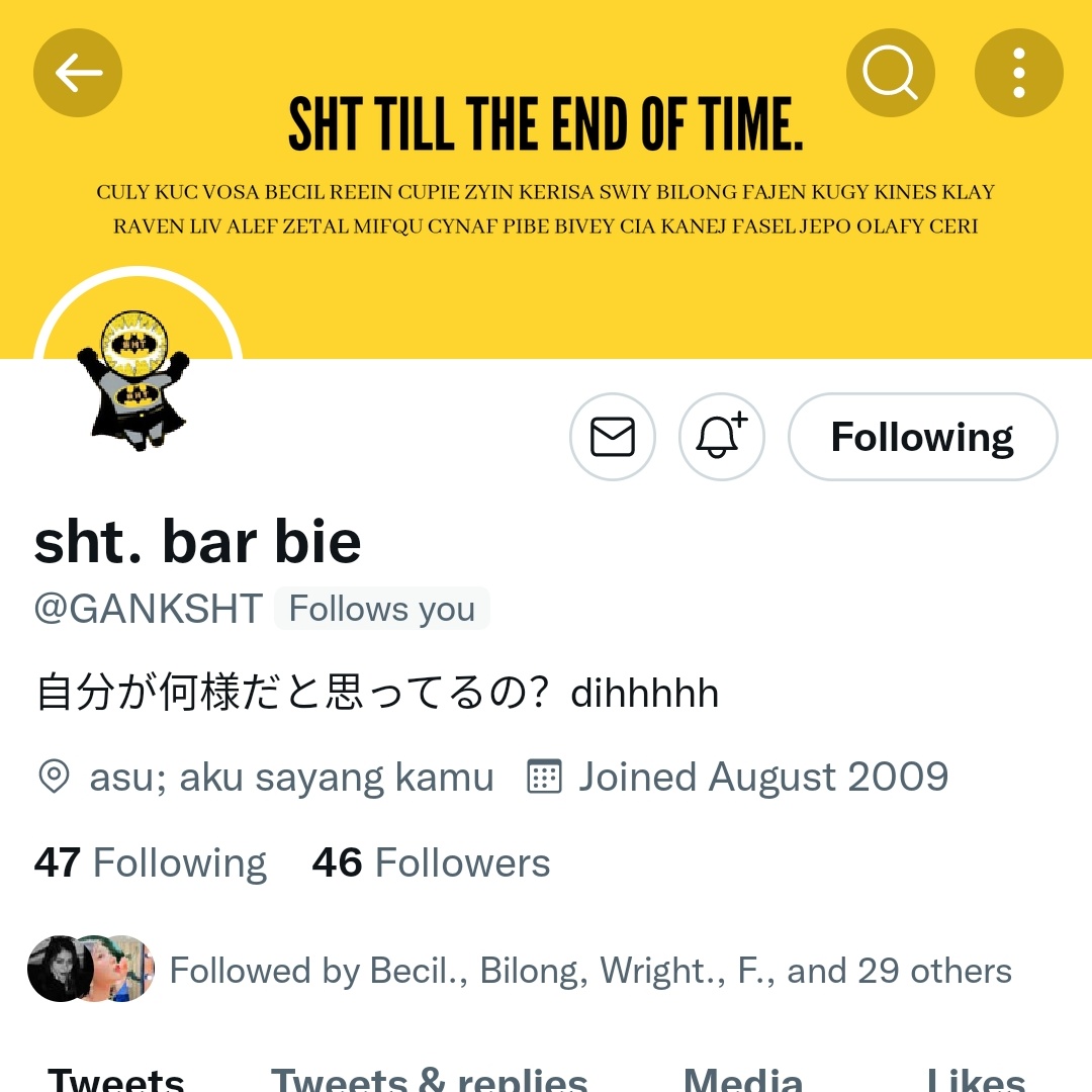 ningniyi's tweet photo. SHT gank join the trend, lets play the game. reply ur nick and we’ll give you date / reject. https://t.co/fnGqfedGvu