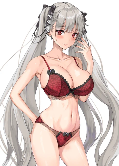 #アズールレーン 
フォーミダブルちゃその赤下着バージョン!✨ 