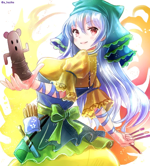 #深夜の真剣お絵描き60分一本勝負   袿姫さま久々に描きました!!!(+20分) 