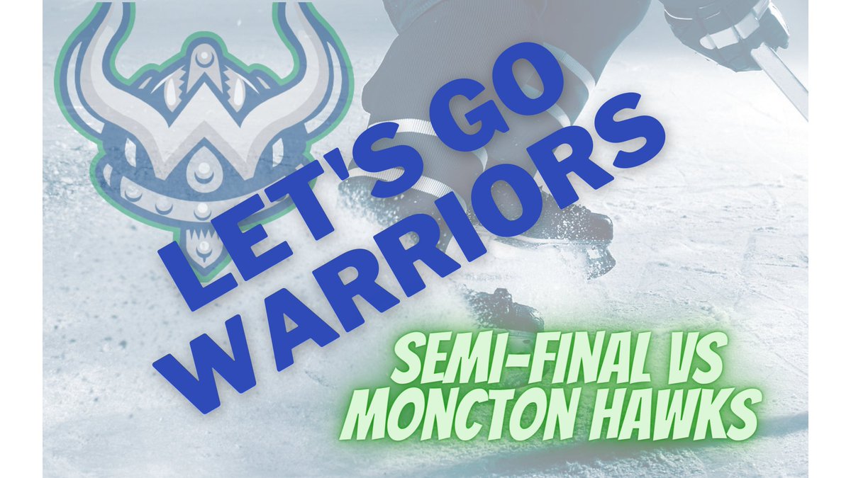 Semi-finals this morning <a href="/ChpPlace/">Cole Harbour Place</a> taking on the Moncton Hawks in the final day of the <a href="/SEDMHA/">SEDMHA Tournament</a> 
LETS GO WARRIORS!!!! 🏒💙💚
#comeonwiththesemis
@PmhaWarriors 
@DJHLnews 
<a href="/darrinpenney29/">Darrin</a> 
<a href="/HoopKen/">Ken Hooper</a>