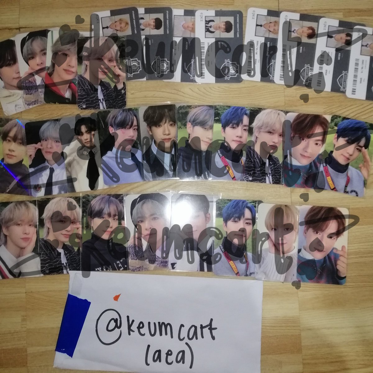 keumcart's tweet photo. [#keumcartarrivals]

batch 1 items (except epex claim #1 and epex claim #8) arrived at my address na. will start uploading condi na sa drive.

thank u so much sa consol ko na super responsive kahit super dami kong tanong <<3 pinakatrusted consol atm! 

#kpminproofs @kpmincart https://t.co/qpxfRTnfdN