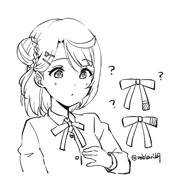 虹ちゃんの絵を描いてるときにいつも悩むこと
アニメだと下のリボンなのよね 