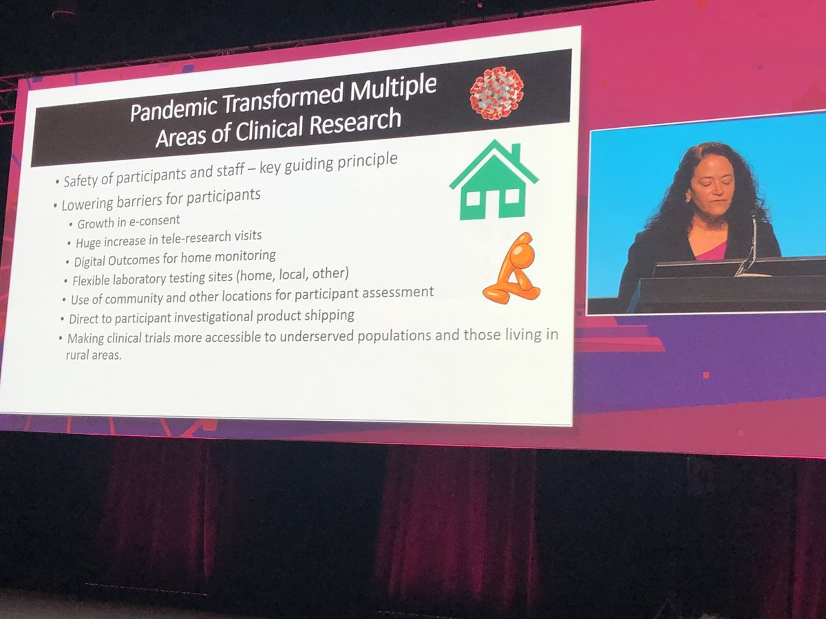 drbarrysinger's tweet photo. #AANAM Presidential Lecture. Cudwowicz: #COVID19 pandemic led to advancements in clinical trial research. Remote studying monitoring, tele-visits for participants and remote training for clinical site staff. @SKriegerMD @KlausSchmierer @DocforMS @DrJim4MS https://t.co/ZUx8wYP0OL