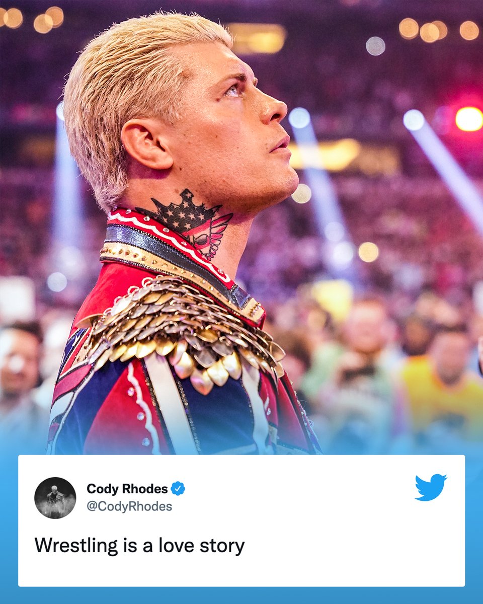WWE's tweet photo. Writing the next chapter. 

@CodyRhodes
#WrestleMania https://t.co/qUHlfVLgDI