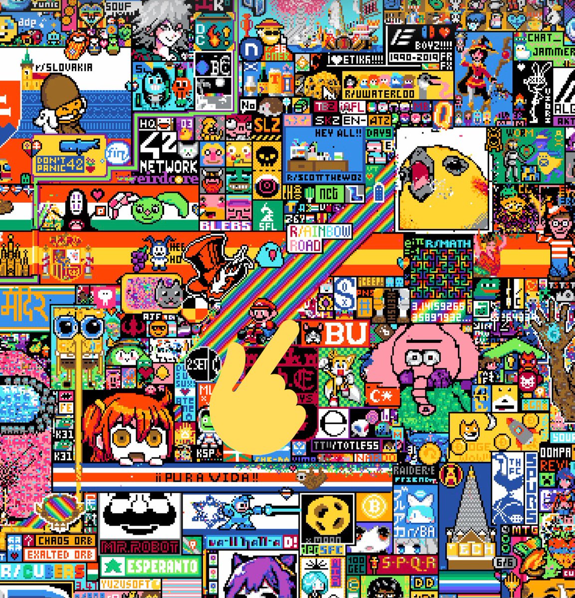 lazulelle's tweet photo. Hi! We’re making a tiny @DrawfeeShow mug here in r/Place if anyone's willing to help out! (1566,324) 🙏 #rplace https://t.co/dXYQfcmyUv