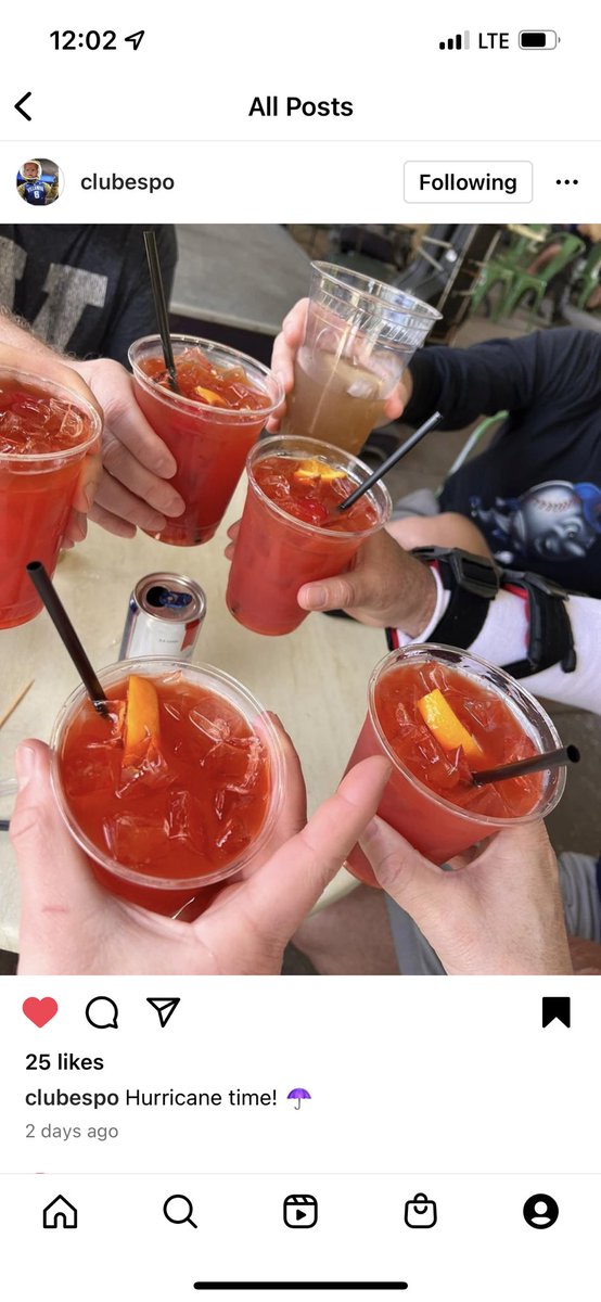 rjfern90's tweet photo. @pbdbssfc In honor of the NOLA final 4 todays dedication is a bunch of hurricanes and one Long Island iced tea. Better luck to the heels Monday night https://t.co/1KCZ9muM1F