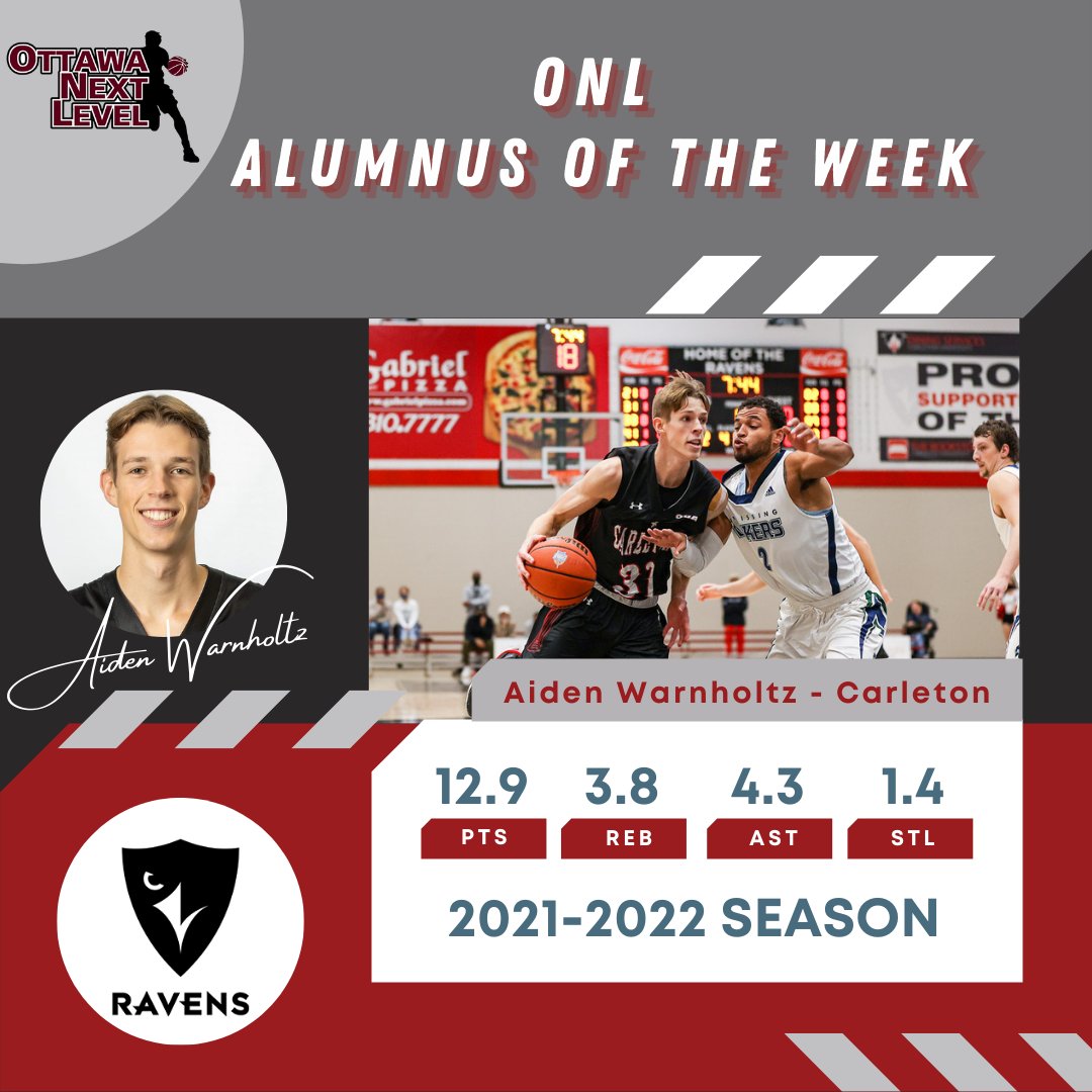 ONL_Basketball's tweet photo. This week we applaud the accomplishments of Aiden Warnholtz who has worked his way into a starting role in his 3rd year with @curavensbball Best wishes to Aiden and his teammates who are playing for the @usportsbball championship today. #onl #onlx #onldevelops #ottawa #basketball https://t.co/9qJAkjBYFz