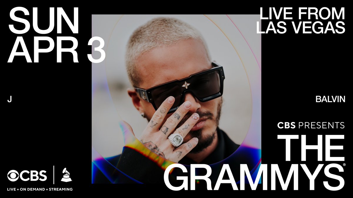 RecordingAcad's tweet photo. ¡Mi gente! Prepárense para ver a @JBALVIN on the #GRAMMYs stage! 🔥 

🎶 Live from #LasVegas, watch tonight on @CBS. https://t.co/T2vPLPLutS https://t.co/q0f7CrDQdq