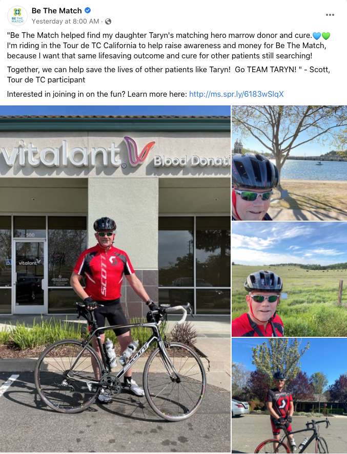 Registration for the Florida Tour de TC is closed but we still have a few spots in the other 4 tours. For more info: BeTheMatch.org/TourDeTC