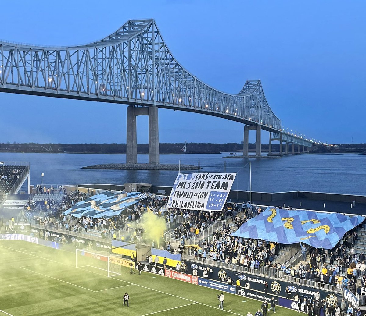 FatherOfBen's tweet photo. The Toynbee Tile @SoBTifo at last nights @PhilaUnion game was so Philly and so amazing! https://t.co/Ctqal5lbcG #ToynbeeTile #DOOP https://t.co/tUcIsb7IL8