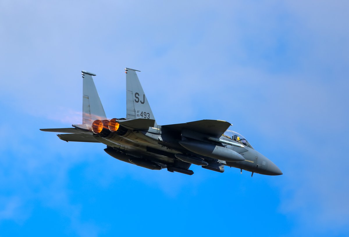 CJFPhotos's tweet photo. SJ’s Depart Carrying A Special Passenger!@SJAFB_ @48thFighter @mickeymouse @HQUSAFEAFAF @usafmonitor @USAF_ACC @BoeingAirplanes @F15Einfo @CanonUKandIE @EOSmag @WaltDisneyWorld @SJAFB @AFMonthly @Combat_Journal @GettyImages @PhotographyWeek @PhotoPlusMag #libertywing #sjafb https://t.co/FBKADCEHRa