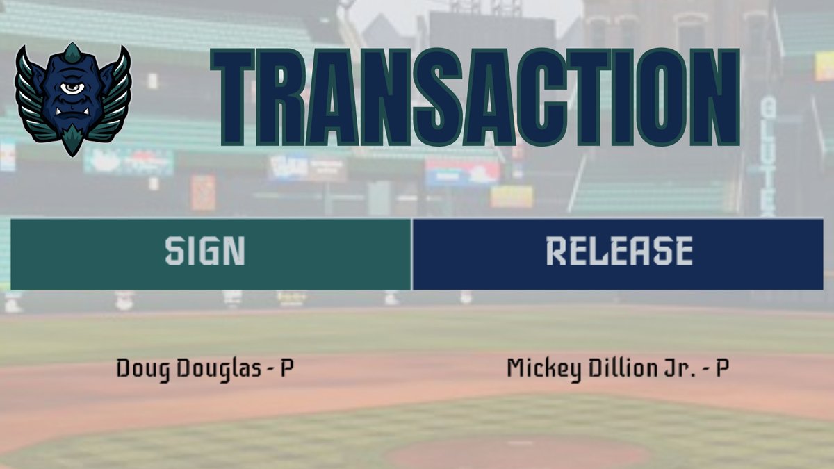 MythicSSBL's tweet photo. The Mythic have signed pitcher Doug Douglas
Pitcher Mickey Dillion Jr. has been released
#UnleashTheBeast https://t.co/nCLqCyl2Ub