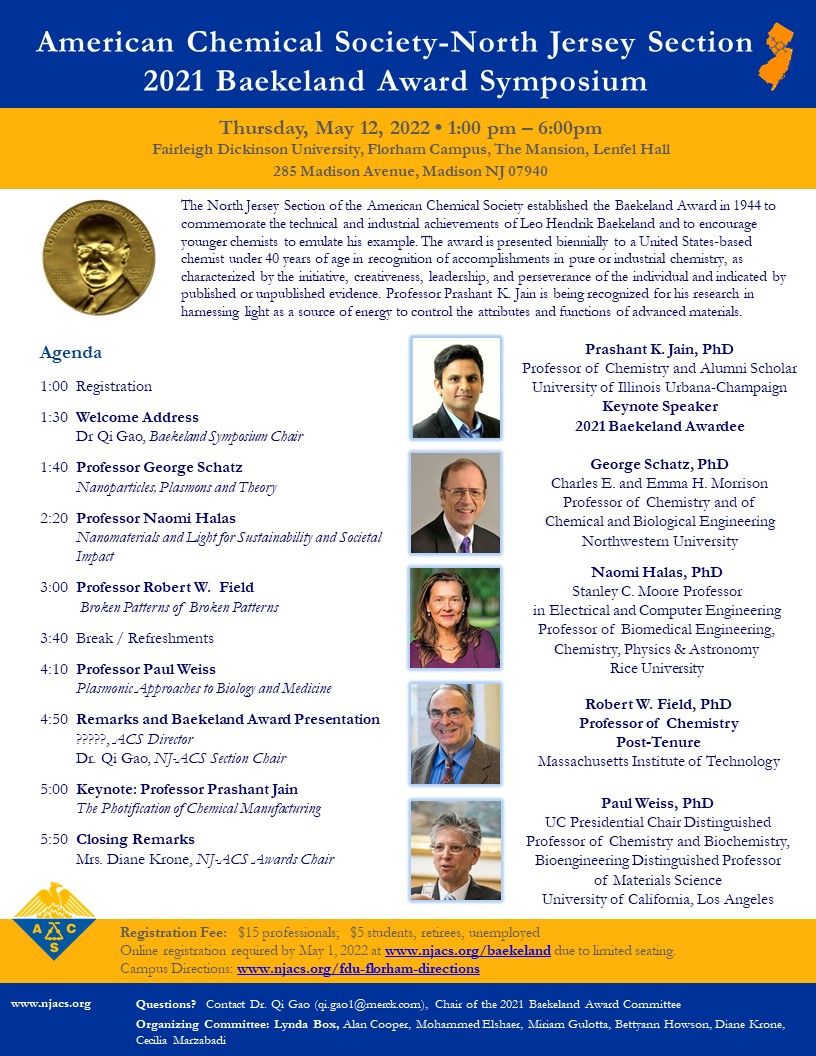 AcsJersey's tweet photo. American Chemical Society-North Jersey Section
2021 Baekeland Award Symposium https://t.co/99phmgLNku