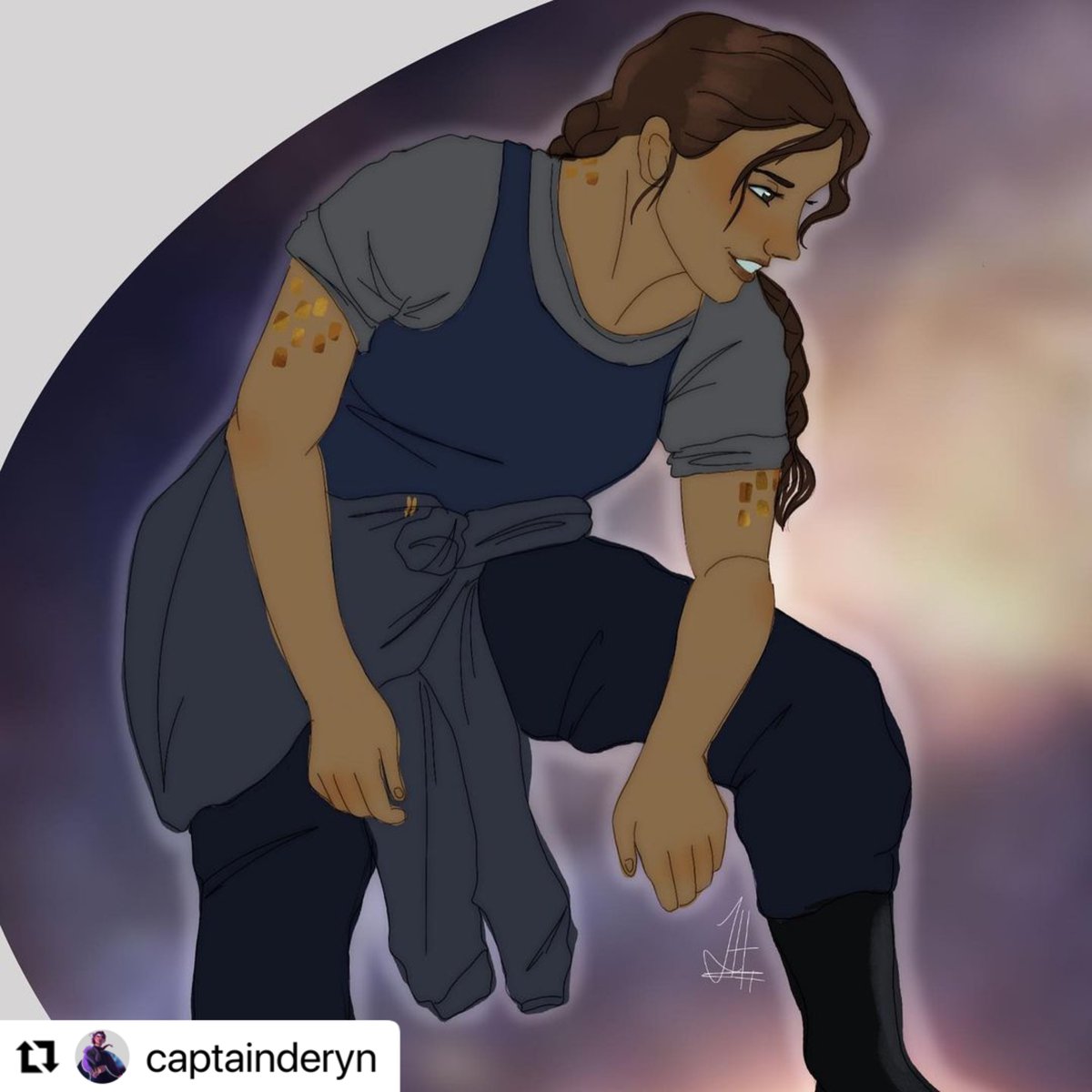 jsdewes's tweet photo. YOU GUYS! 👀😱
It happened! FAN ART! Ahhhhhhhh
Absolutely love this depiction of Rake, hanging out with Commander Shepard no less 😎
Thanks so much to the talented @captainderyn on Instagram for sharing!
https://t.co/j2op626Z3X
#TheLastWatch #TheExiledFleet @torbooks https://t.co/mIKmWSTLlH