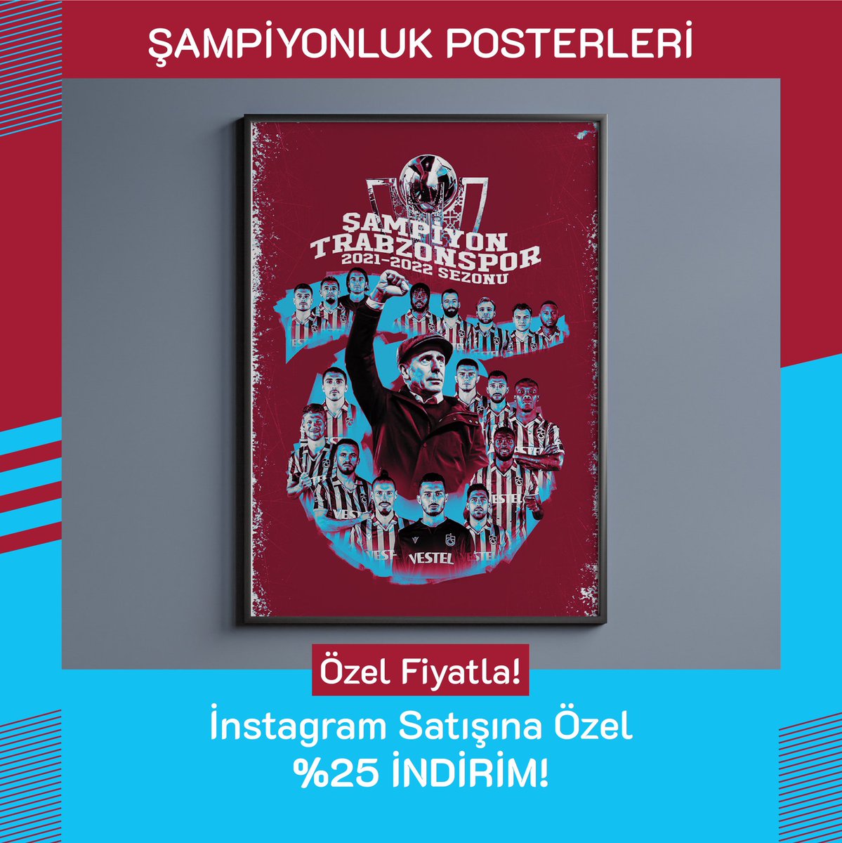 myminichart's tweet photo. 2021-2022 sezonu şampiyon Trabzonspor tablo/posterlerimiz satışta! 
#TSvBJK Abdullah Avcı https://t.co/9o3MGOWaSO
