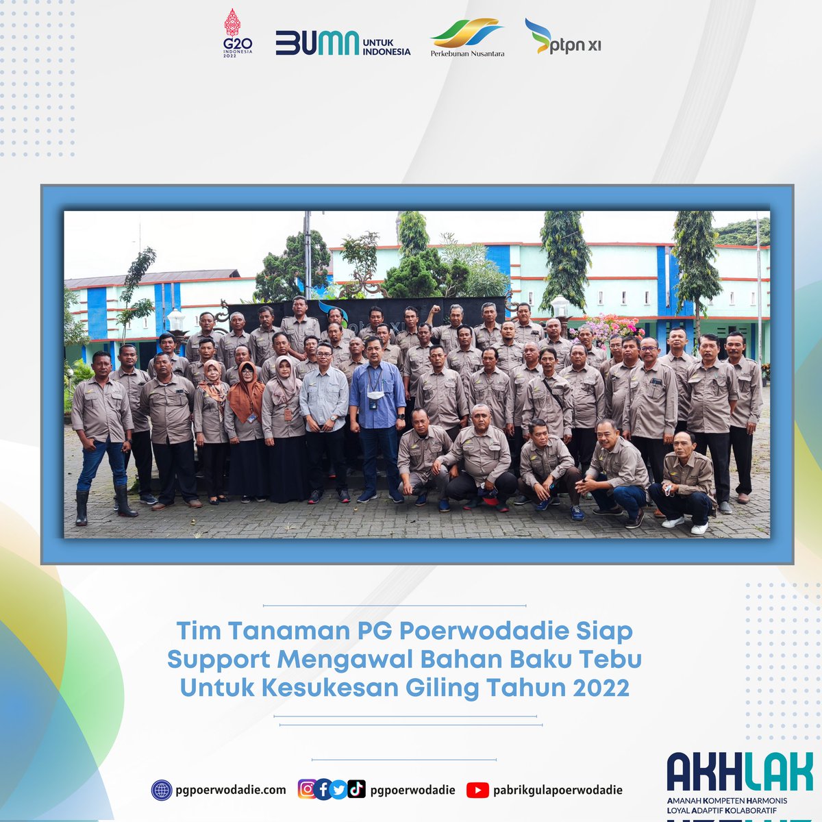 pgpoerwodadie's tweet photo. Assalamu'alaykum sahabat planters &amp; "rumangsa melu #handarbeni" @pgpoerwodadie

Tim Tanaman PG Poerwodadie Siap Support Mengawal Bahan Baku Tebu Untuk Kesukesan Giling Tahun 2022

#TimTanaman #OnFarm #SukseskanGiling202  #portalpgpoerwodadie #humaspgpoerwodadie https://t.co/z4xaBawCux