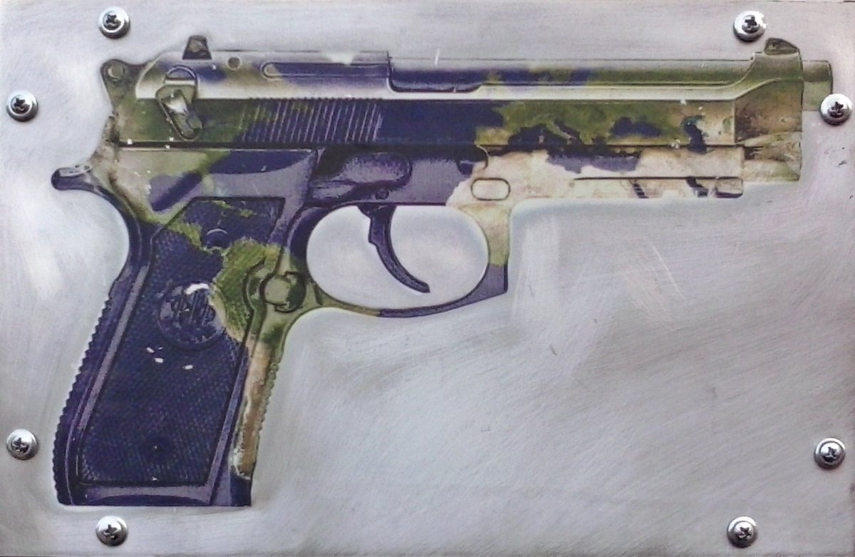 ST3V3P4R4DIS3's tweet photo. #art #indieartist #painting #45caliber https://t.co/M5EvgHgHz0