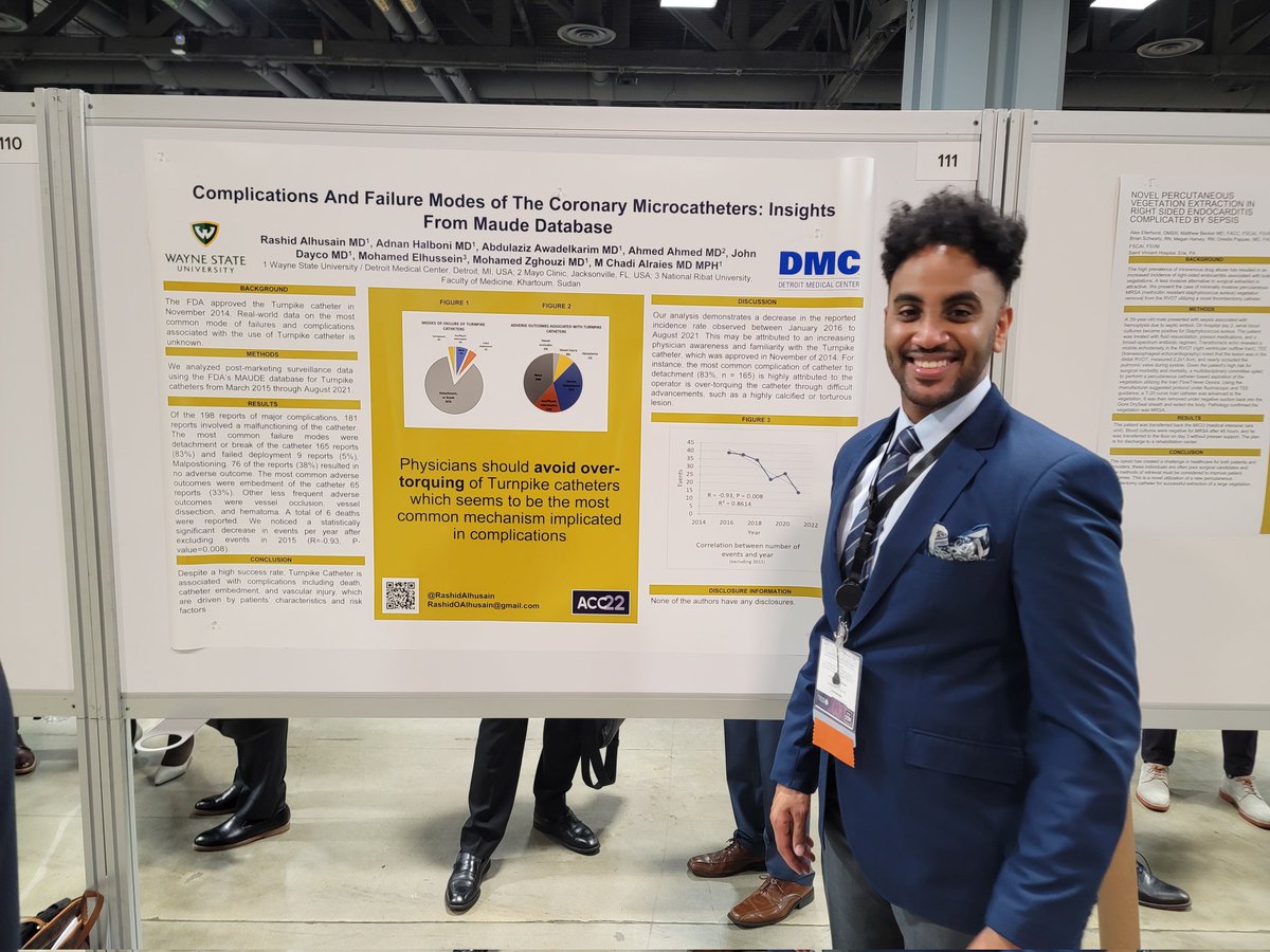 AdnanHalboni's tweet photo. 💪💪Proud of our WSU/DMC team presenting multiple abstracts at the #ACC22 under the mentorship of Dr. Alraies @chadialraies #warriorstrong #WSU #DMC @wsuim @waynecardio https://t.co/ScGttupZM1