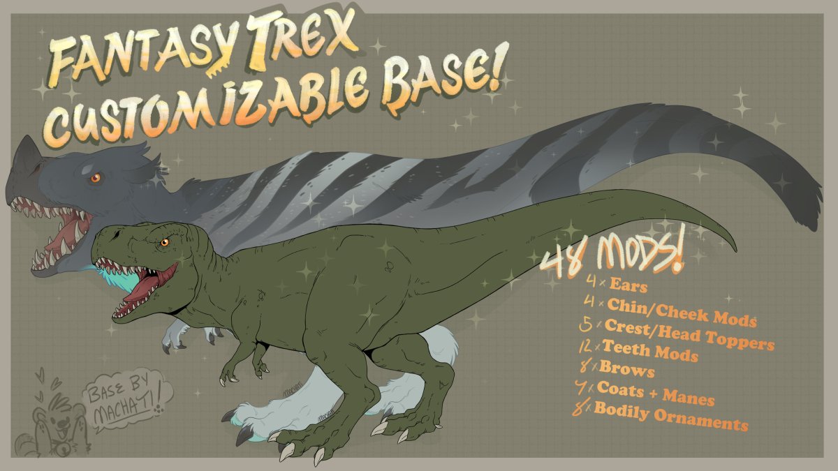 WHO WANTS TO MAKE SOME DINOSAURS WITH HORNS AND DEVIL TAILS??
Coz I made a customizable base for that! 💖🦖